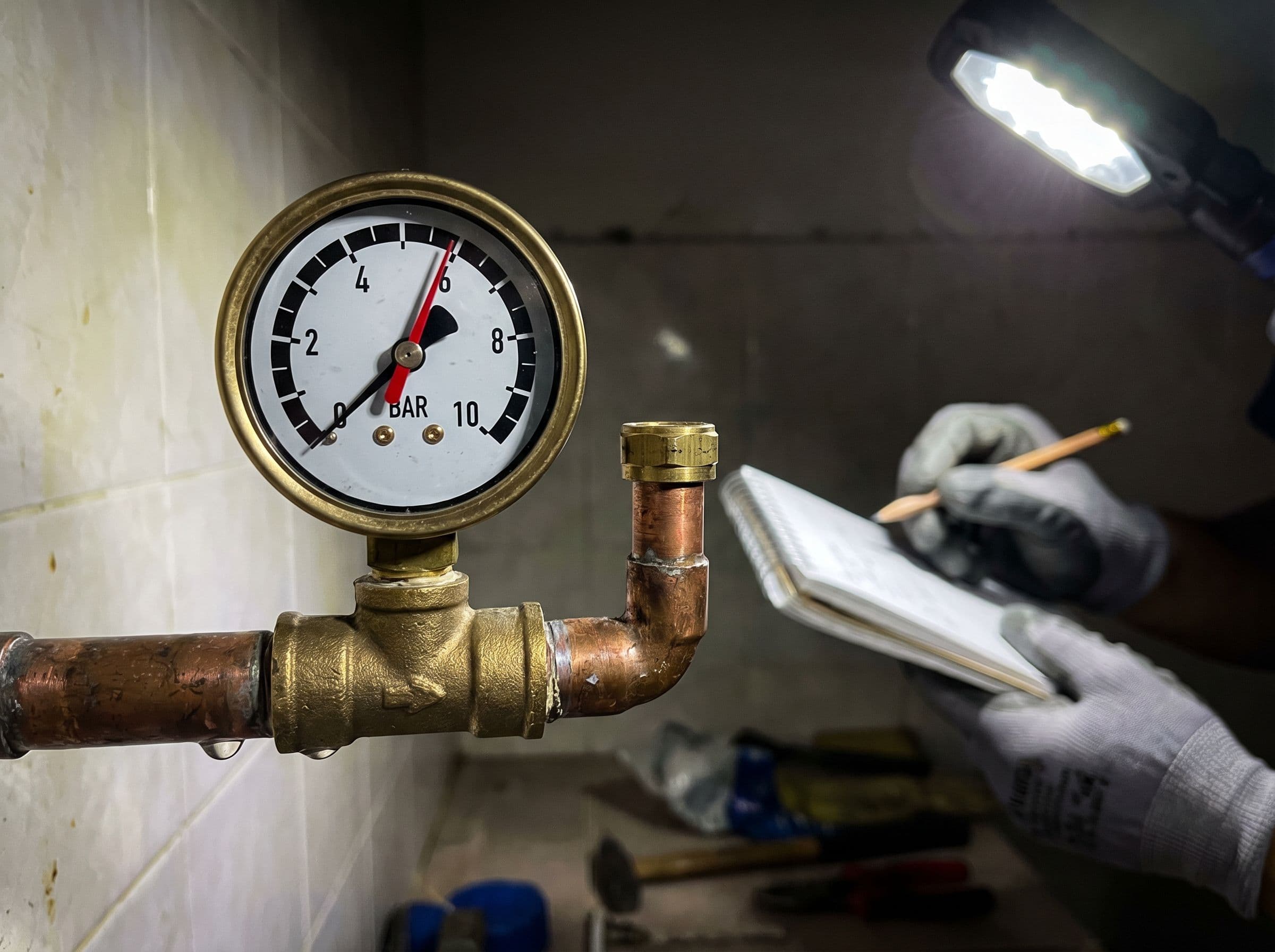 Pressure test gauge